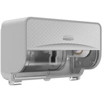 Kimberly-Clark Professional™ ICON™ Coreless Standard Roll Horizontal Toilet Paper Dispenser with Silver Mosaic Design Faceplate