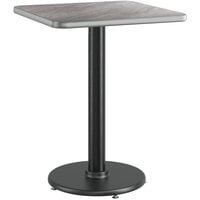 Lancaster Table & Seating 24" x 24" Reversible Gray / White Laminated Standard Height Table Top and Base Kit with 17" Base
