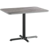 Lancaster Table & Seating 30" x 42" Reversible Gray / White Laminated Standard Height Table Top and Base Kit with 22" x 30" Base