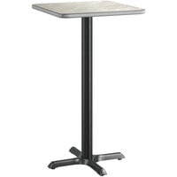 Lancaster Table & Seating 24" x 24" Reversible Gray / White Laminated Bar Height Table Top and Base Kit with 22" x 22" Base