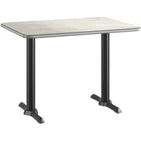 Lancaster Table & Seating 30" x 42" Reversible Gray / White Laminated Standard Height Table Top and Base Kit with 5" x 22" Base
