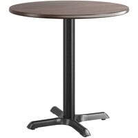 Lancaster Table & Seating 30" Reversible White Birch / Ash Laminated Standard Height Table Top and Base Kit with 22 x 22" Base