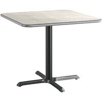 Lancaster Table & Seating 36" x 36" Reversible Gray / White Laminated Standard Height Table Top and Base Kit with 30" x 30" Base