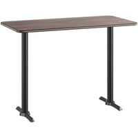 Lancaster Table & Seating 30" x 60" Reversible White Birch / Ash Laminated Bar Height Table Top and Base Kit with 5" x 22" Base