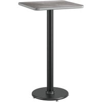 Lancaster Table & Seating 24" x 24" Reversible Gray / White Laminated Bar Height Table Top and Base Kit with 17" Base