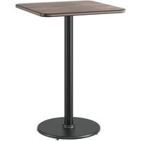 Lancaster Table & Seating 30" x 30" Reversible White Birch / Ash Laminated Bar Height Table Top and Base Kit with 22" Base
