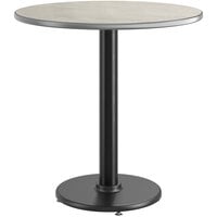 Lancaster Table & Seating 30" Reversible Gray / White Laminated Standard Height Table Top and Base Kit with 17" Base