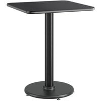 Lancaster Table & Seating 24" x 24" Reversible Cherry / Black Laminated Standard Height Table Top and Base Kit with 17" Base