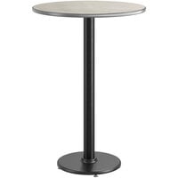 Lancaster Table & Seating 30" Reversible Gray / White Laminated Bar Height Table Top and Base Kit with 17" Base