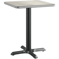 Lancaster Table & Seating 24" x 24" Reversible Gray / White Laminated Standard Height Table Top and Base Kit with 22 x 22" Base