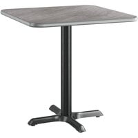 Lancaster Table & Seating 30" x 30" Reversible Gray / White Laminated Standard Height Table Top and Base Kit with 22" x 22" Base