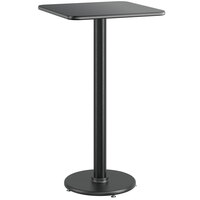 Lancaster Table & Seating 24" x 24" Reversible Cherry / Black Laminated Bar Height Table Top and Base Kit with 17" Base