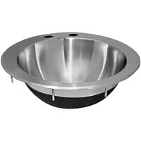 Just Manufacturing CLR-14 Round Drop-In Sink Bowl with Faucet Ledge - 18 1/2"