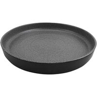 cheforward™ by GET Infuse 16" Round Stone Grey / Black Melamine Platter with Raised Rim - 4/Case