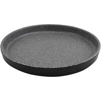 cheforward™ by GET Infuse 8 1/8" Round Stone Grey / Black Melamine Plate with Raised Rim - 12/Case