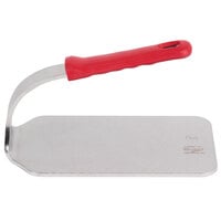 Vollrath 50661 1.6 lb. Flat-Bottom Steak Weight with Red Silicone Handle - 9" x 4 3/4"
