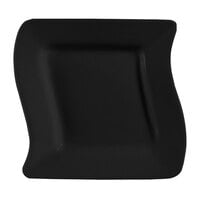 CAC SOH-16BK Color Soho 10 1/2" Black Square Stoneware Plate - 12/Case