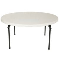 Lifetime Round Folding Table, 60" Plastic, Almond - 80435
