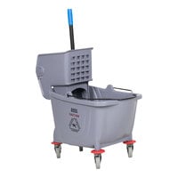 Lavex 35 Qt. Gray Mop Bucket & Side Press Wringer Combo