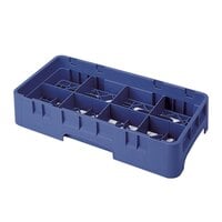 Cambro Camrack 8 1/2" High 8-Compartment Half-Size Glass Rack with 4 Extenders