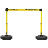 Banner Stakes PLUS Yellow Caution - Do Not Enter Barricade System with Tray PL4078T