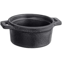 Elite Global Solutions Illogical 4 oz. Black Faux Cast Iron Melamine Pot - 6/Case