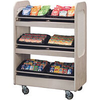 Lakeside 688 39 1/2" x 24 1/4" x 62" 3-Tier Merchandising Cart with Stainless Steel Adapter Bars