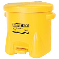 Eagle Manufacturing 10 Gallon Yellow Hands-Free Oily Waste Can 935FLY