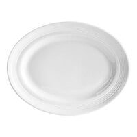Tuxton CWH-136 Concentrix 13 3/4" x 10 1/2" White Oval China Platter - 6/Case