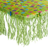 Amscan 54" x 108" Summer Flower Table Cover with Grass Table Skirt - 8/Pack