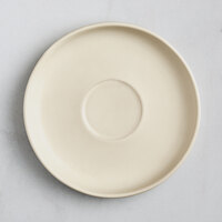 Acopa Pangea 6" Fog White Matte Porcelain Saucer - Sample