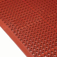 Cactus Mat 4420-RSWB VIP Duralok 3' 2" x 5' 1" Red Grease-Resistant Anti-Fatigue Anti-Slip Floor Mat with Beveled Edge - 3/4" Thick