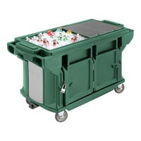 Cambro VBRUT5519 Green 5' Versa Ultra Work Table with Storage and Standard Casters