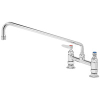 T&S B-0220 Deck Mounted Faucet with 18" Swing Nozzle, 8" Adjustable Centers, 18.39 GPM Stream Regulator Outlet, Eterna Cartridges, and Lever Handles