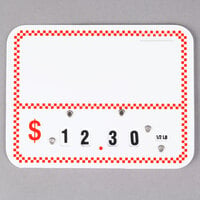 Choice Red Checkered Write-On Deli Tag Wheel - 25/Pack