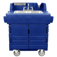 Cambro KSC402186 Navy Blue CamKiosk Portable Self-Contained Hand Sink Cart - 110V