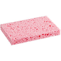 Lavex 6" x 3 1/2" x 3/4" Pink Cellulose Sponge - 6/Pack