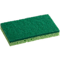 Lavex 6" x 3 1/2" x 3/4" Green Cellulose Sponge / Green Medium-Duty Scour Pad Combo - 6/Pack