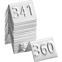 American Metalcraft 1 1/2" Stainless Steel Number Table Tents - 201 to 400