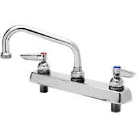 T&S B-1123 Deck Mounted Workboard Faucet with 8 inch Centers - 12 inch Swing Nozzle