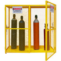 Durham Mfg 73" x 30 3/16" x 71 7/8" Yellow Vertical Gas Cylinder Cabinet with Manual Doors EGCVC20-50 - 20 Cylinder Capacity