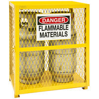 Durham Mfg 30 1/4" x 19 7/8" x 35" Yellow Vertical Gas Cylinder Cabinet with Manual Door EGCVC2-50 - 2 Cylinder Capacity