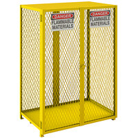 Durham Mfg 49" x 30 3/16" x 71 7/8" Yellow Vertical Gas Cylinder Cabinet with Manual Doors EGCVC12-50 - 12 Cylinder Capacity