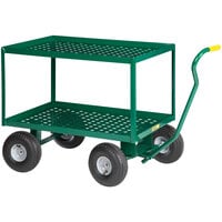 Little Giant 24" x 36" Green Perforated 2-Shelf Garden Truck with 10" Pneumatic Wheels 2LDWP-2436-10PG