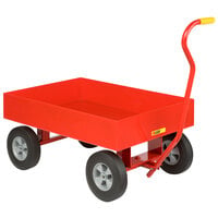 Little Giant 24" x 36" Red Steel Wagon Truck with 6" Sides and 10" Rubber Wheels LDW-2436-X6-10
