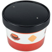 Choice 12 oz. Double Poly-Coated Paper Soup / Hot Food Cup with Black Vented Paper Lid - 250/Case