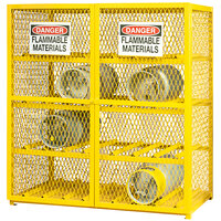 Durham Mfg 60" x 30 3/16" x 71 7/8" Yellow Horizontal Gas Cylinder Cabinet with Manual Doors EGCC16-50 - 16 Cylinder Capacity