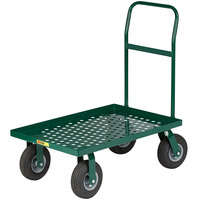 Little Giant 24" x 48" Green Perforated Steel Platform Truck with 10" Pneumatic Wheels T820P-9PN-G-LU
