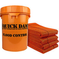 Quick Dam 10' Hi-Vis Water Barriers with Bucket QDGG10-4HV - 4/Pack