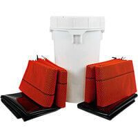 Quick Dam Drain Seal Slurry Kit with (4) 10' Hi-Vis Water Barriers and (2) Drain Seals QDGGDS-HV